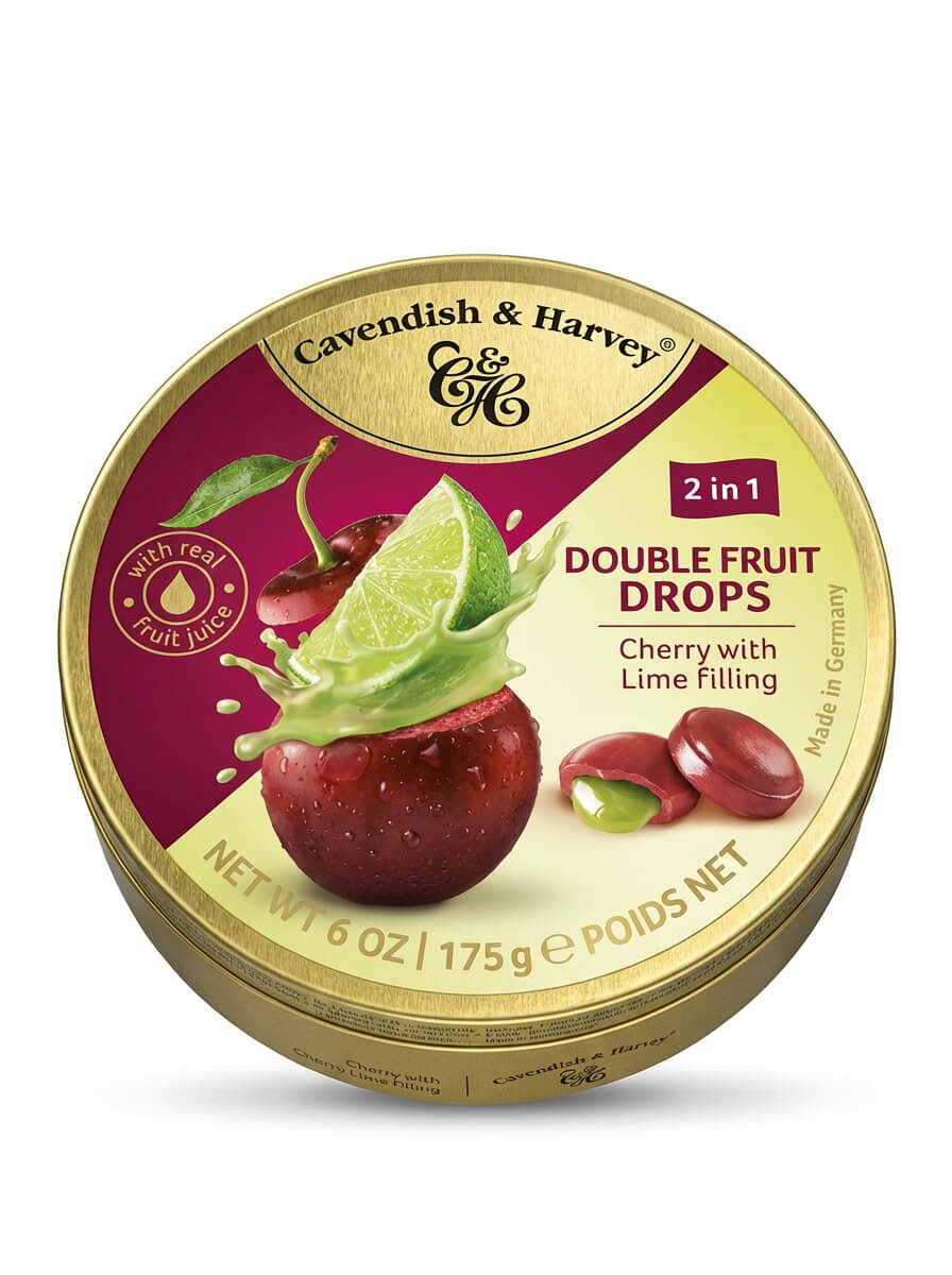 Cavendish & Harvey Double Fruit Drops Cherry with Lime Filling