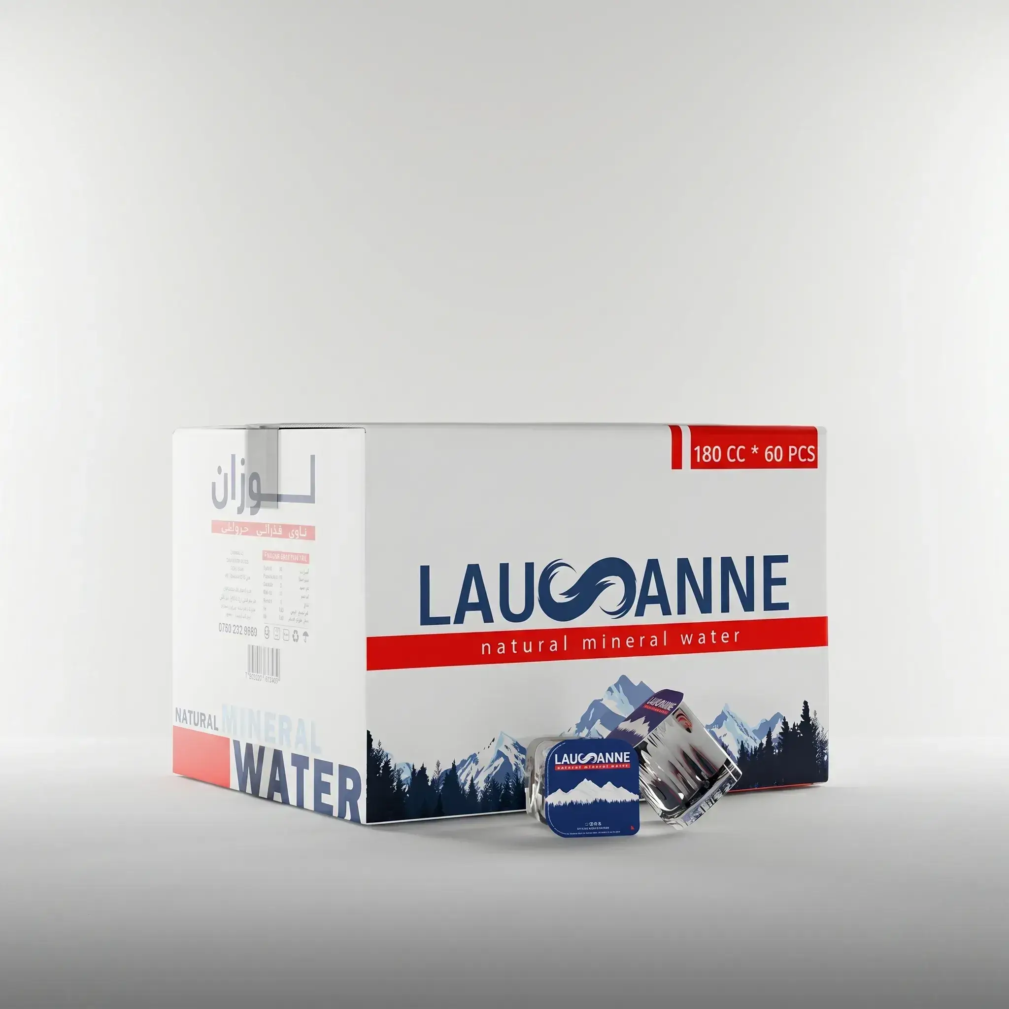 Lausanne Natural Mineral Water Cups 180ML X 60