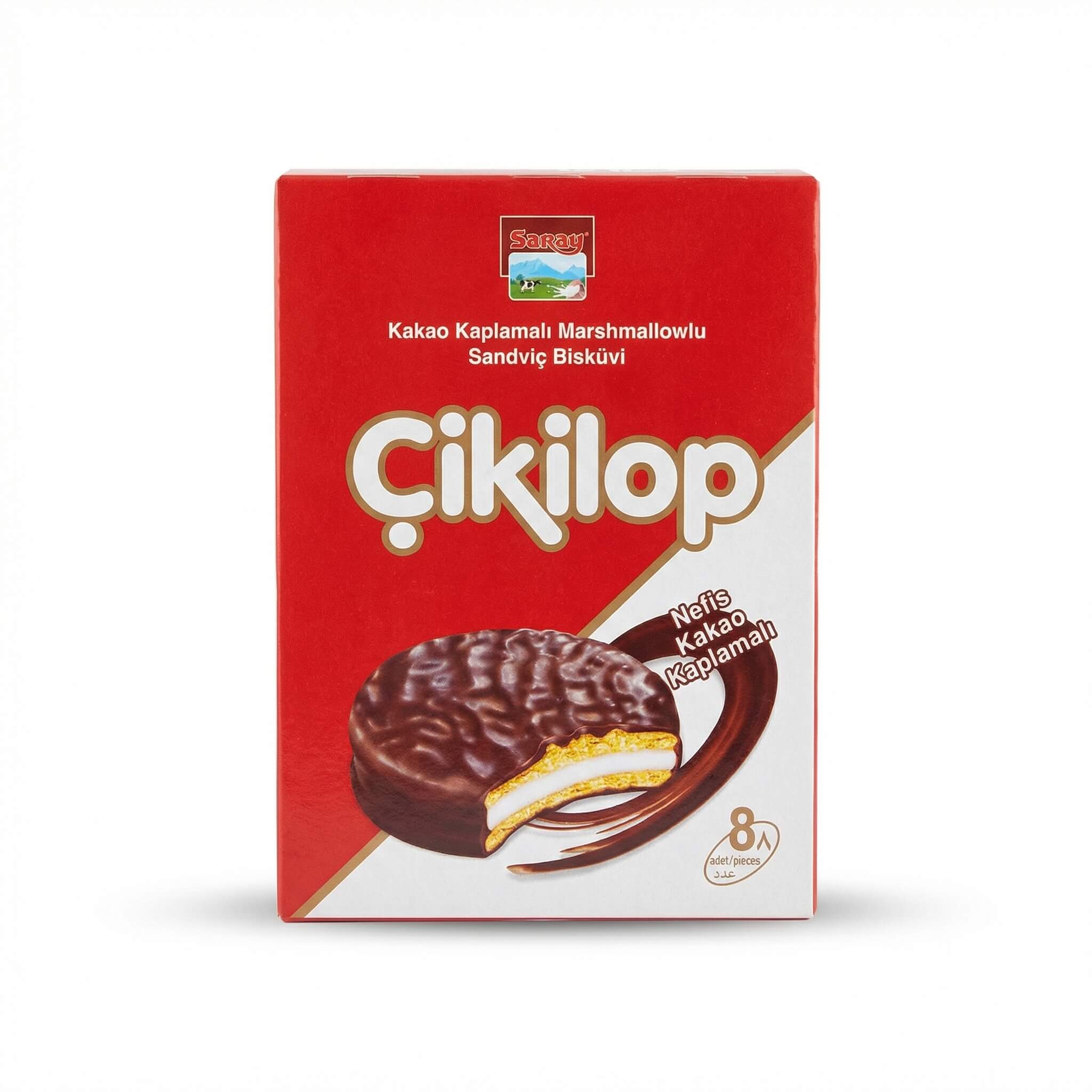 Saray Çikilop Cocoa Coated Marshmallow Sandwich Biscuit
