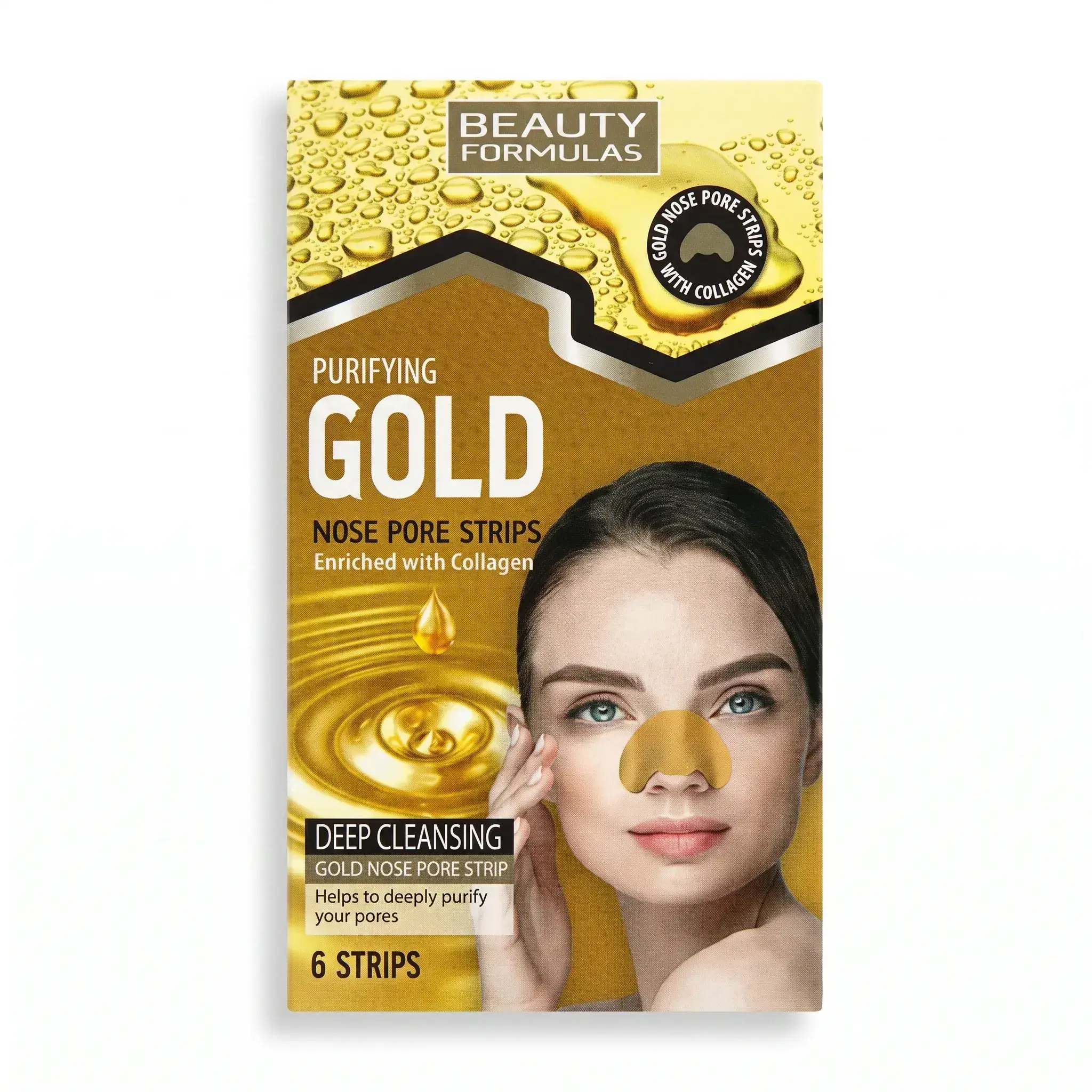 Beauty Formulas Purifying Gold Nose Pore Strips Enriched with Collagen