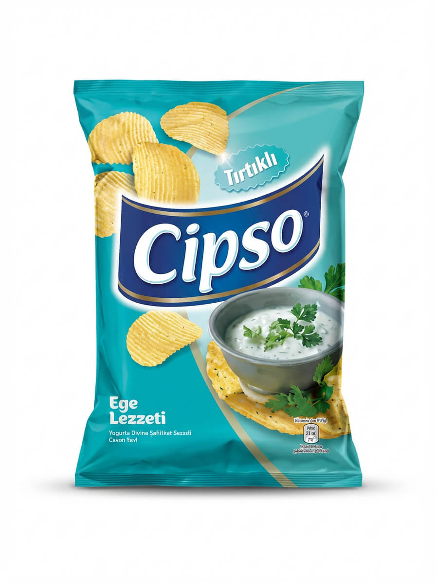 Cipso Ruffled Potato Chips Yogurt and Seasonal Greens Flavor
