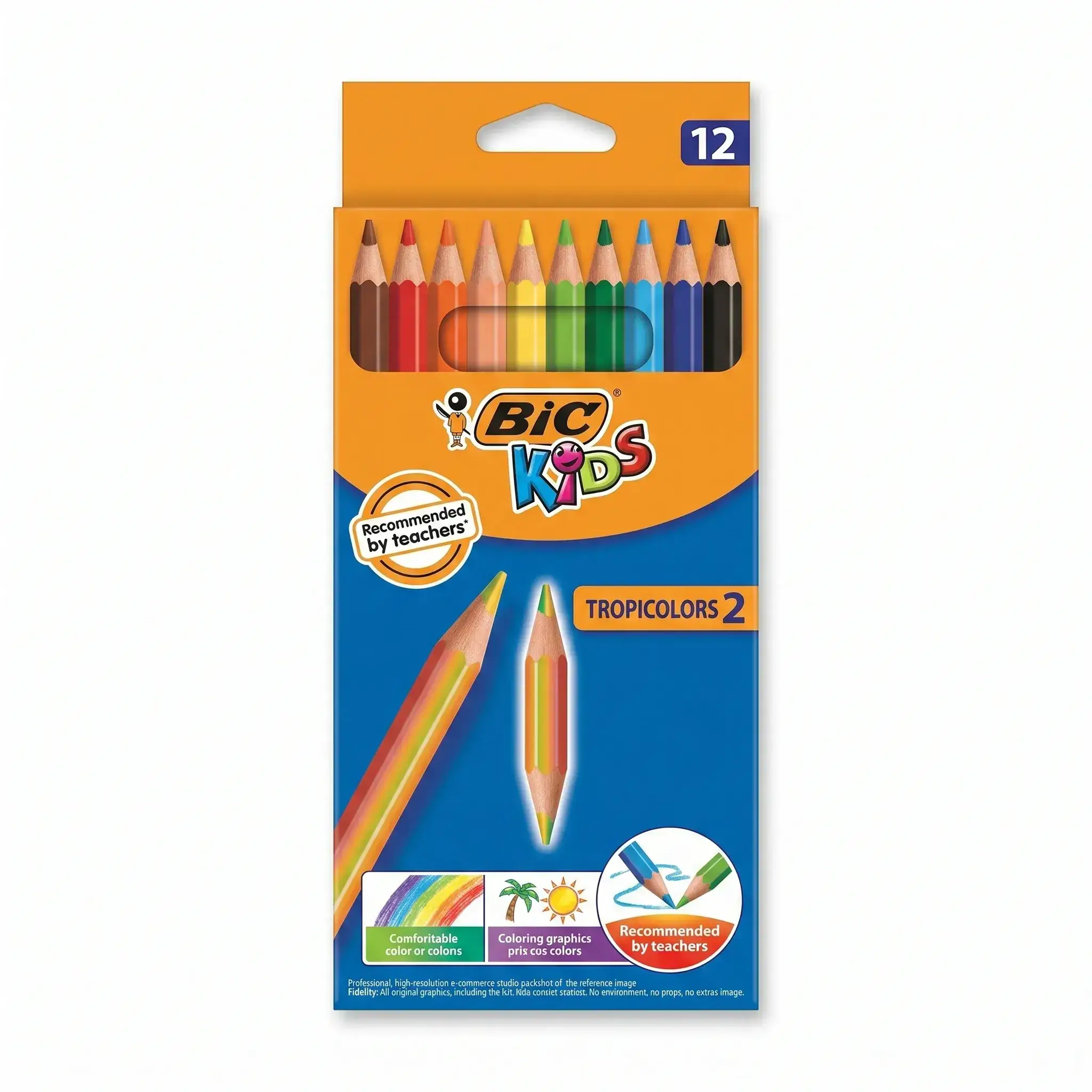 BIC Kids Tropicolors 2 Coloring Pencils - 12 Colors
