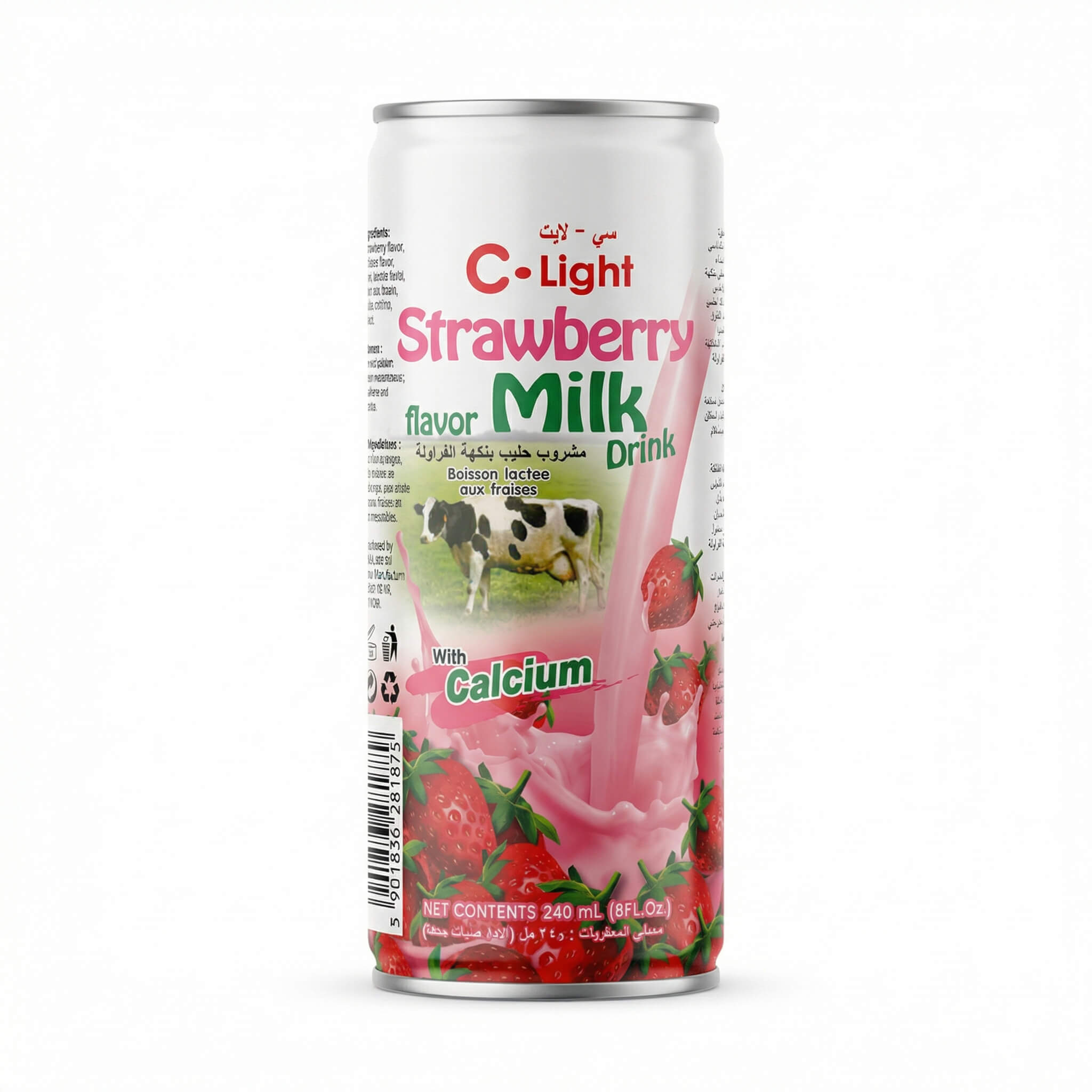 C-Light Strawberry Flavor Milk Drink with Calcium