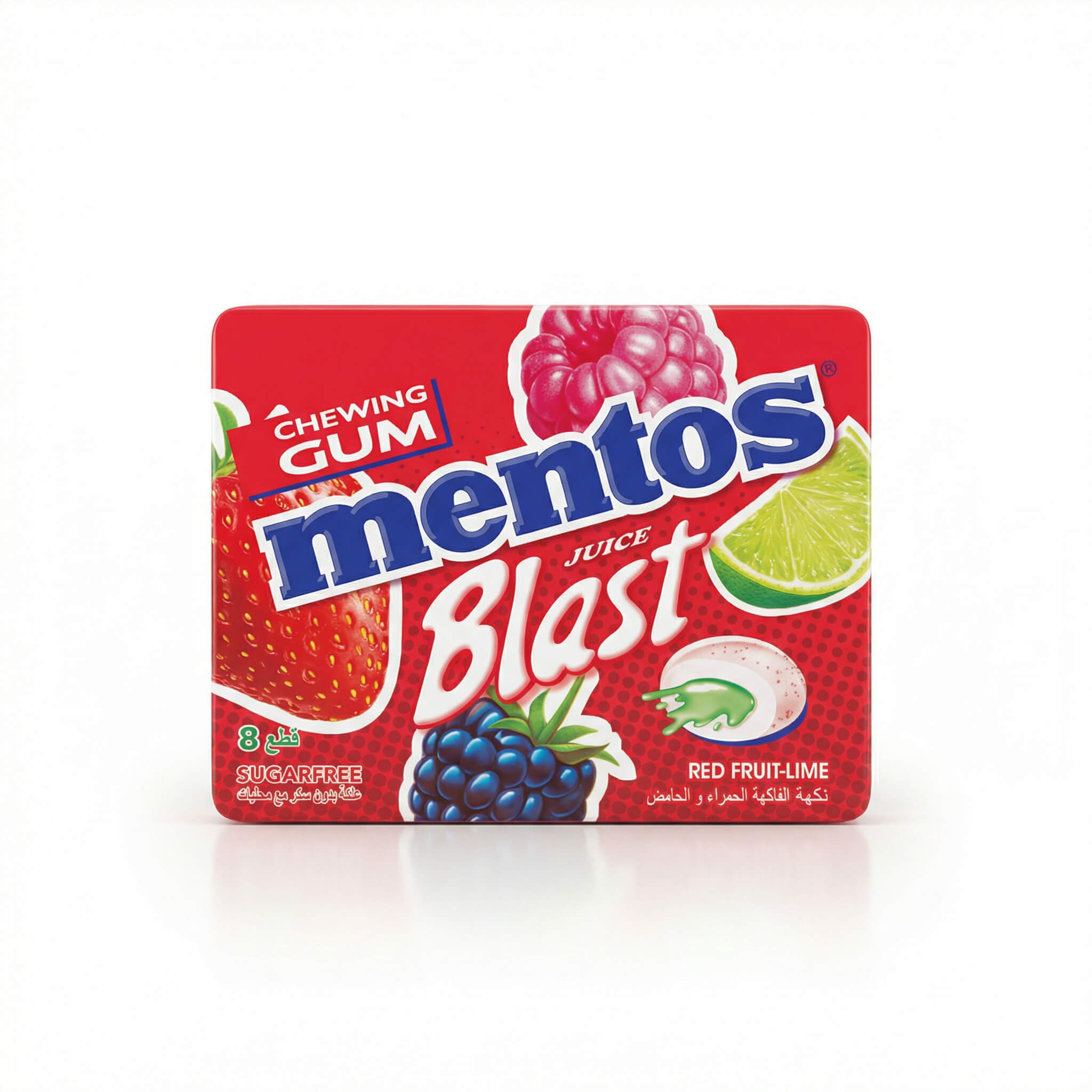 Mentos Juice Blast Red Fruit-Lime Chewing Gum