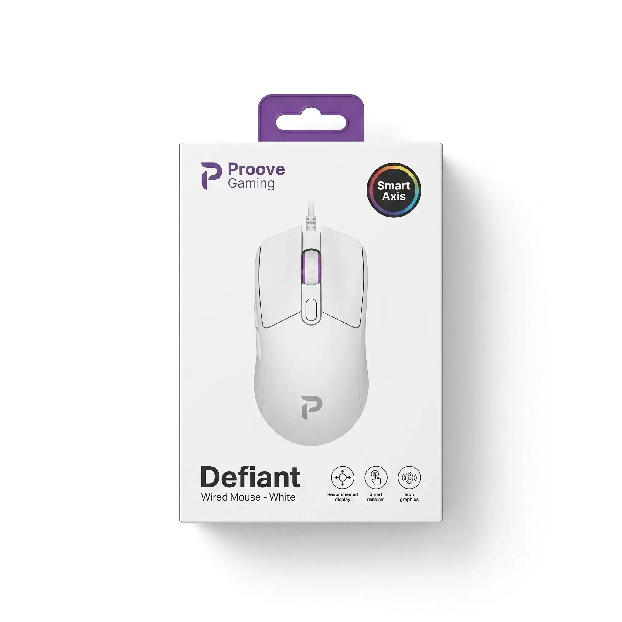 Proove Gaming Defiant Wired Mouse - White
