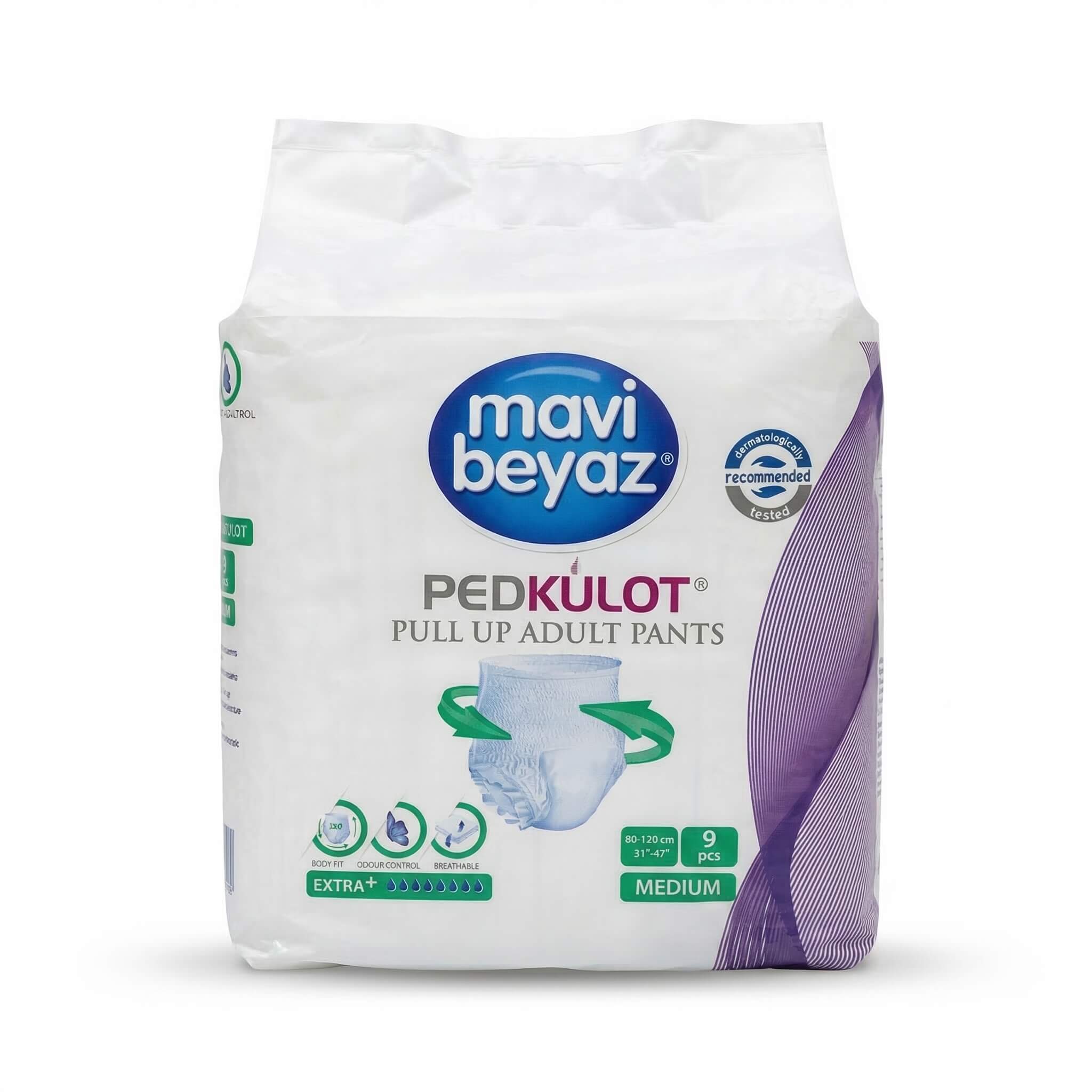 Mavi Beyaz Pedkulot Pull Up Adult Pants Medium