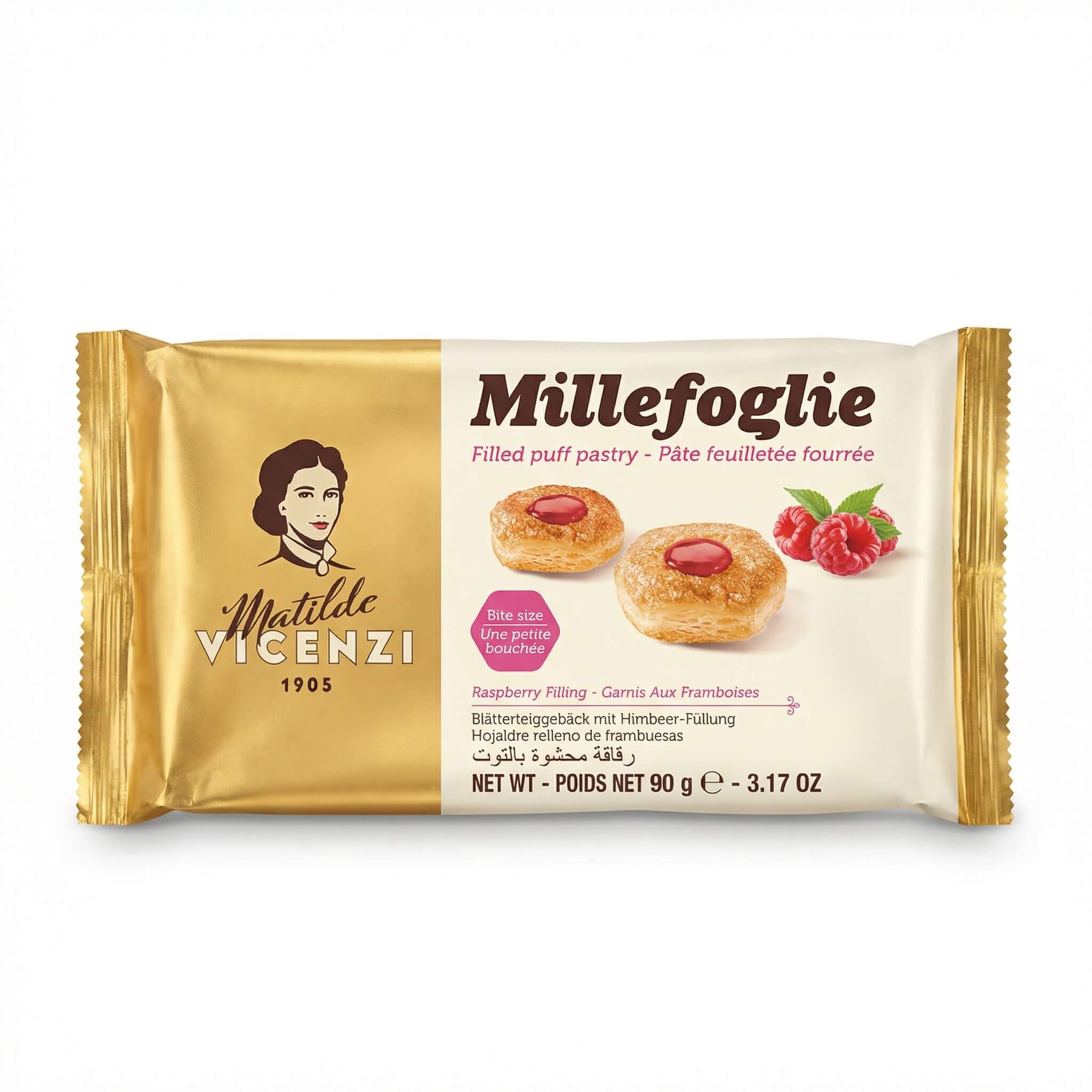 Matilde Vicenzi Millefoglie Filled Puff Pastry with Raspberry