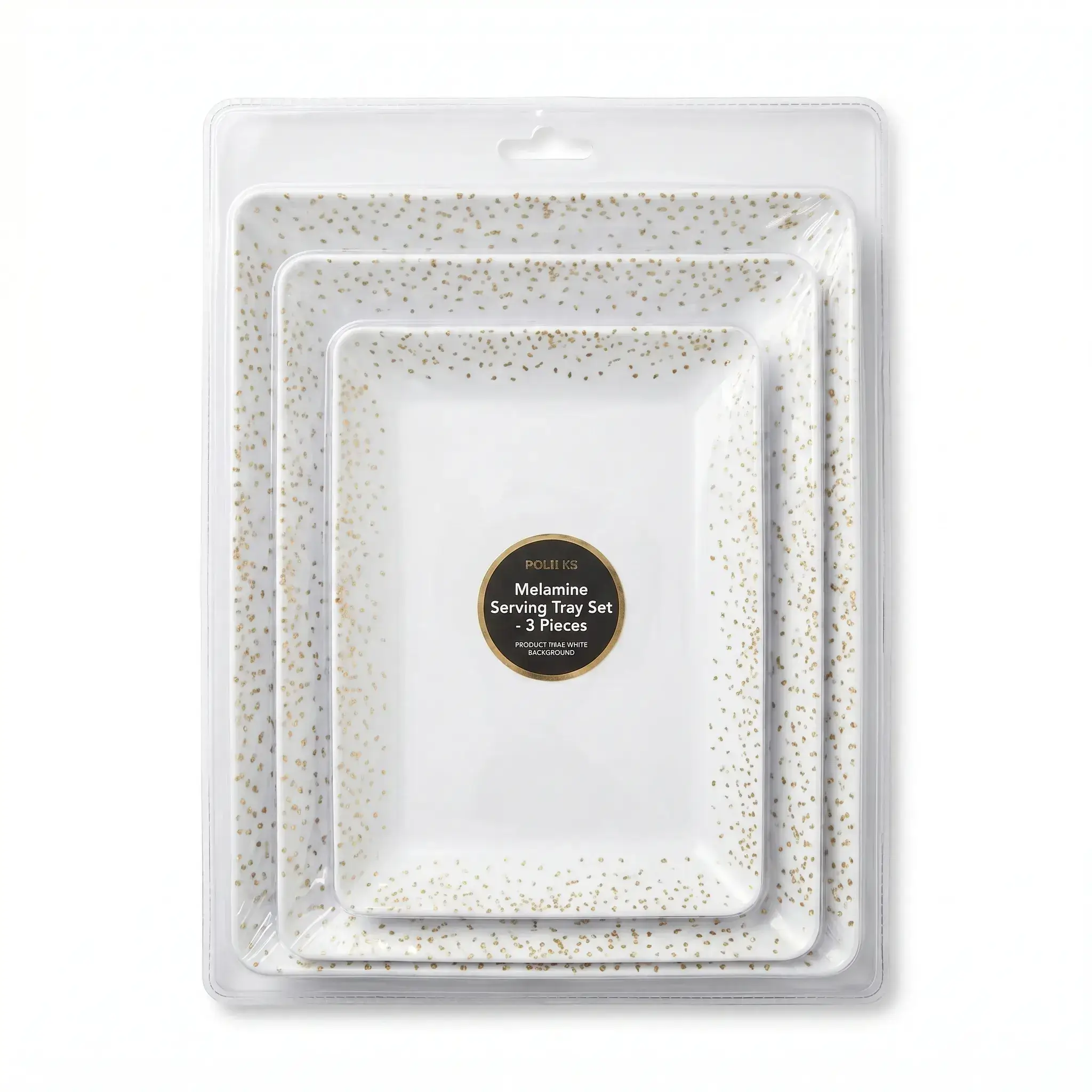 Melamine Serving Tray Set - 3 Pieces