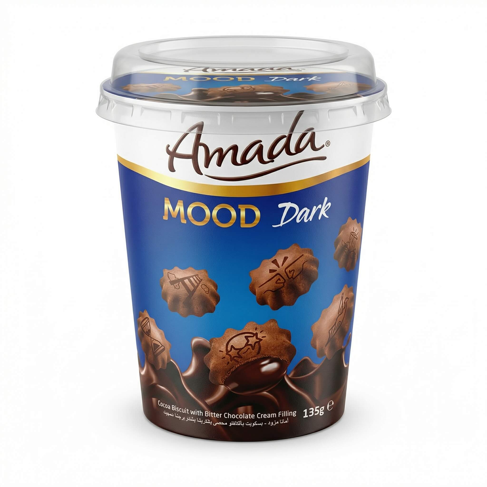 Amada Mood Dark Cocoa Biscuit with Bitter Chocolate Cream Filling