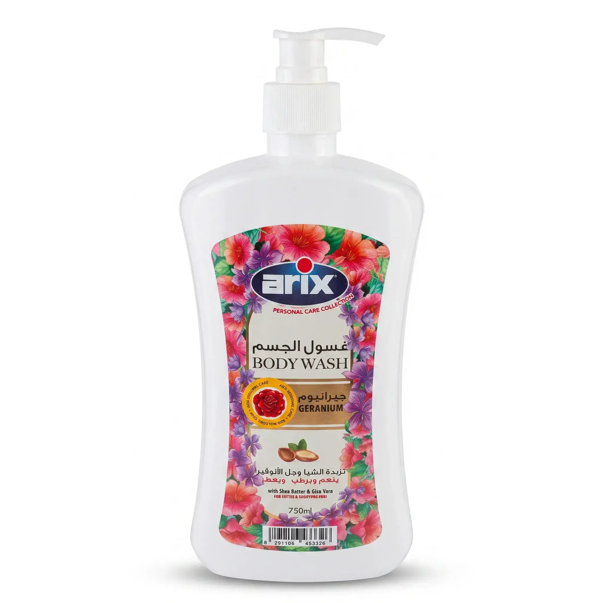 Arix Geranium Body Wash with Shea Butter & Aloe Vera