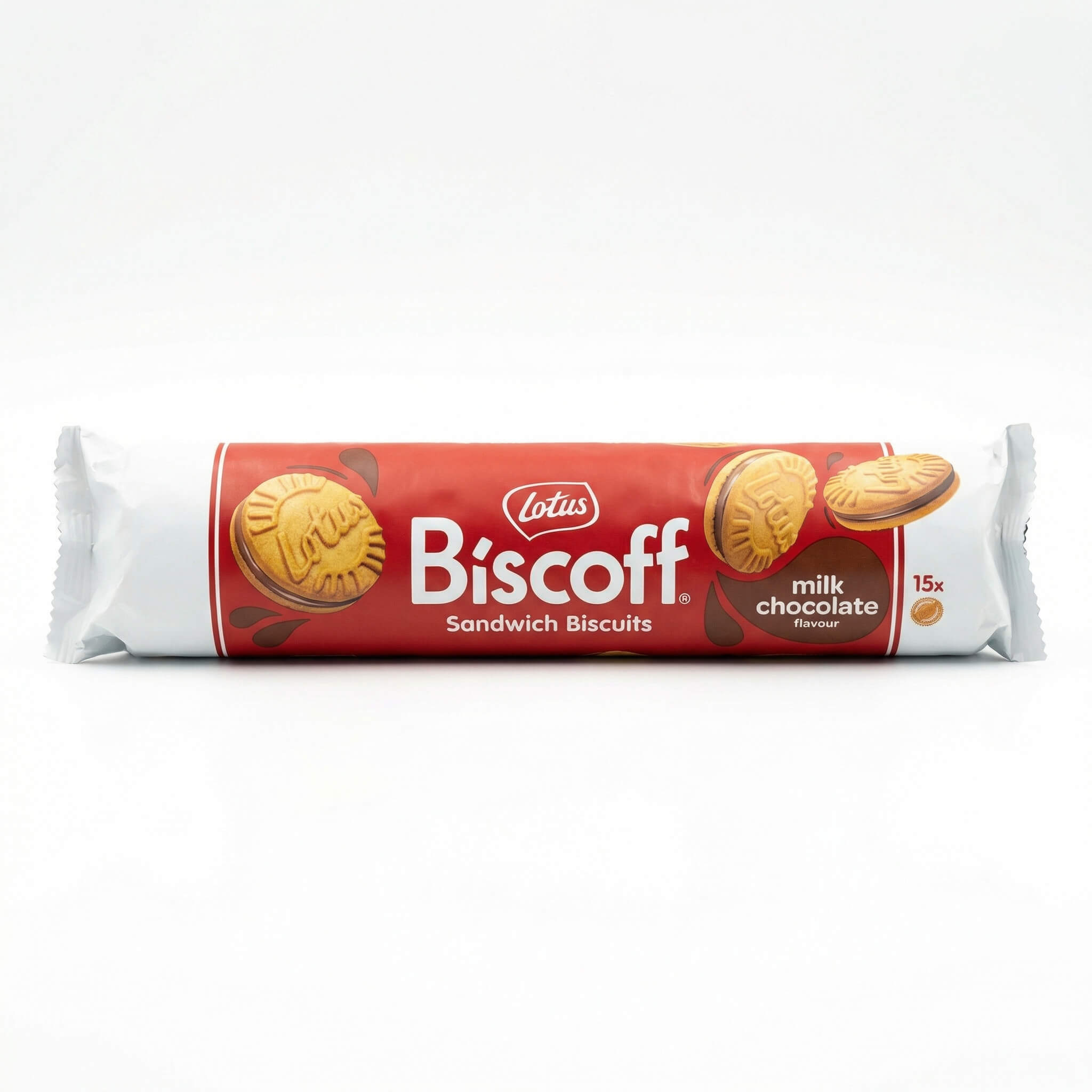 Lotus Biscoff Sandwich Biscuits with Milk Chocolate Flavor