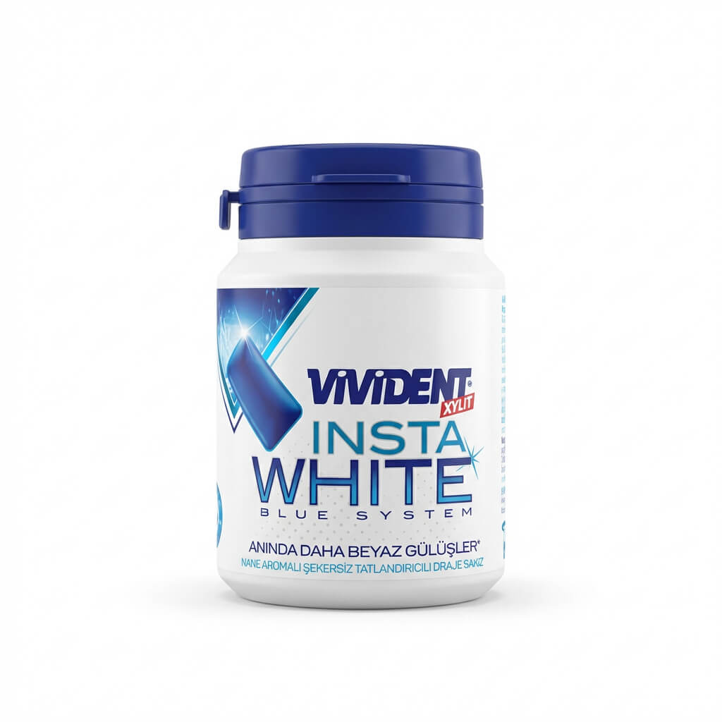Vivident Insta White Blue System Mint Flavor Sugar-Free Gum