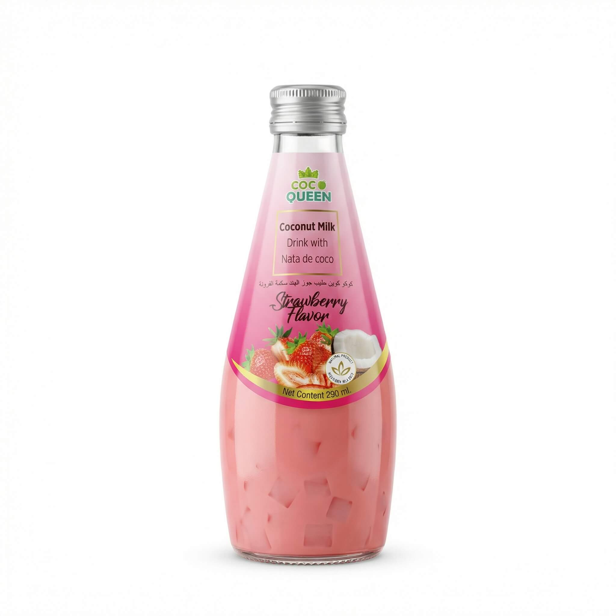 Coco Queen Coconut Milk Drink with Nata de Coco Strawberry Flavor