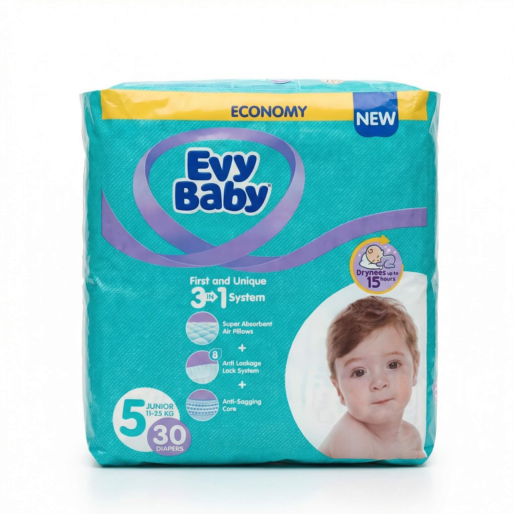Evy Baby Diapers Junior Size 5 (11-25 kg) 30 Diapers
