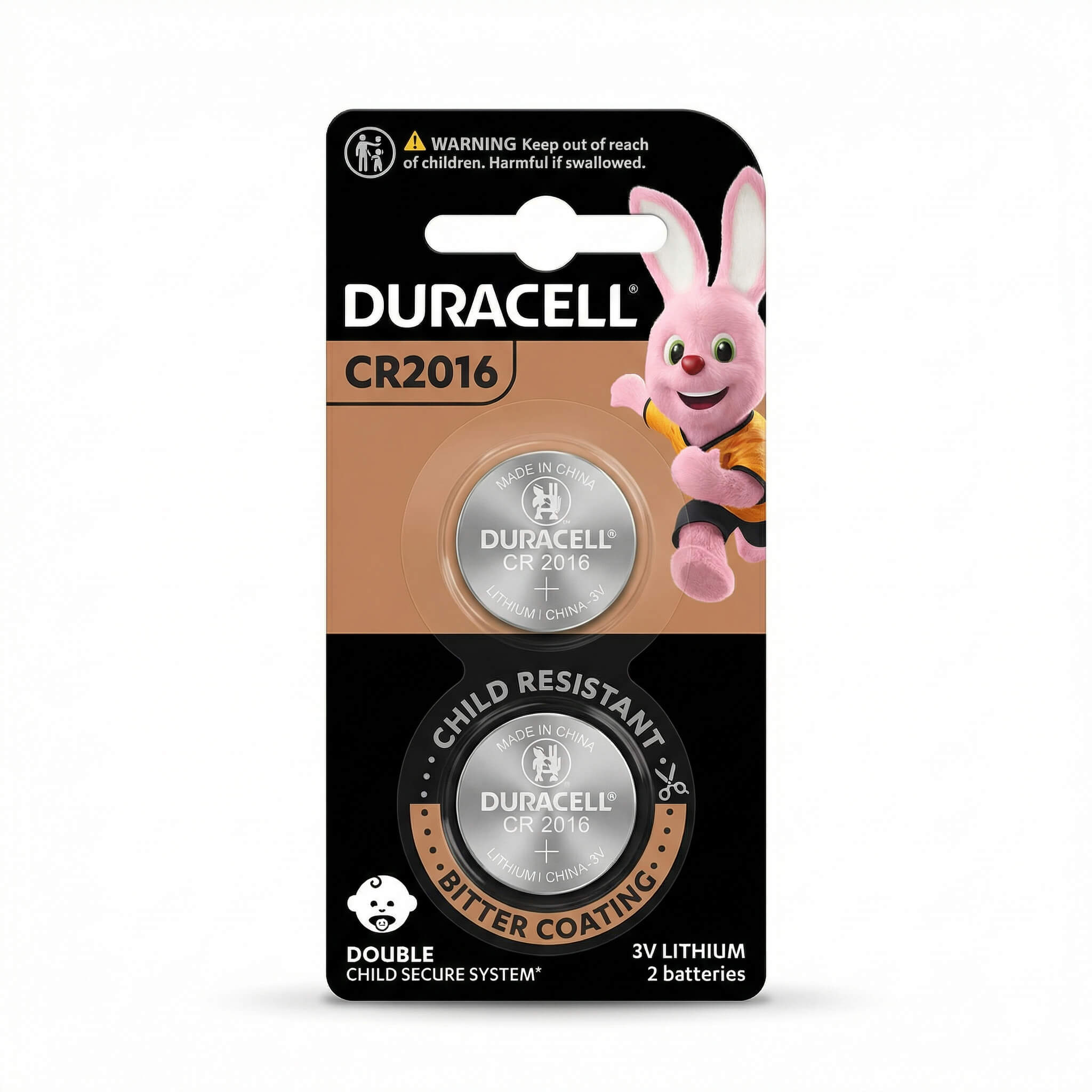 Duracell CR2016 3V Lithium Coin Batteries 2 Pack
