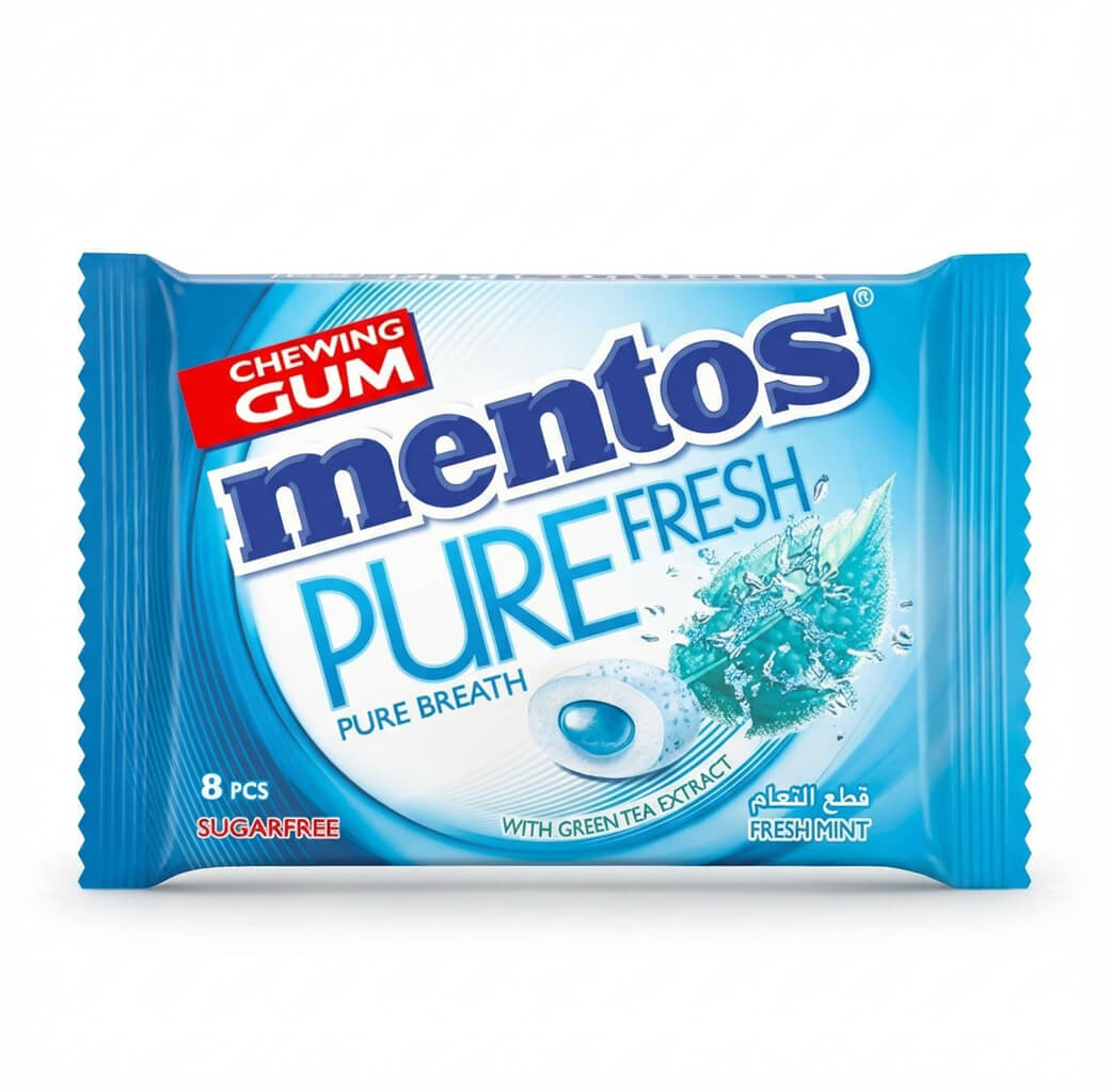 Mentos Pure Fresh Sugarfree Chewing Gum Fresh Mint