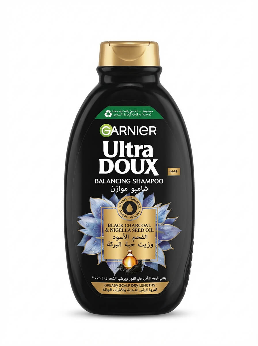 Garnier Ultra Doux Balancing Shampoo Black Charcoal & Nigella Seed Oil