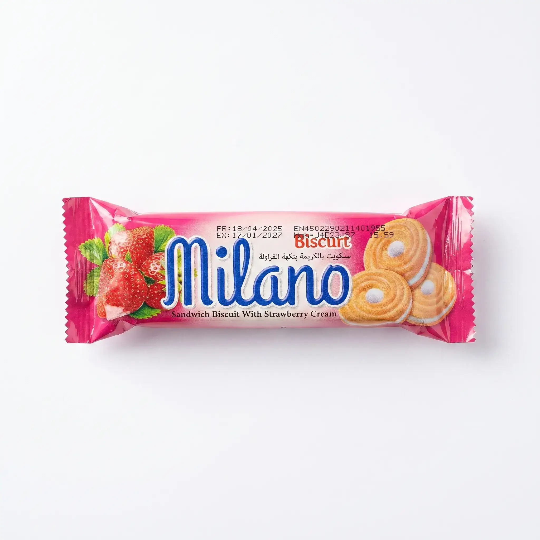 Milano Sandwich Biscuit With Strawberry Cream