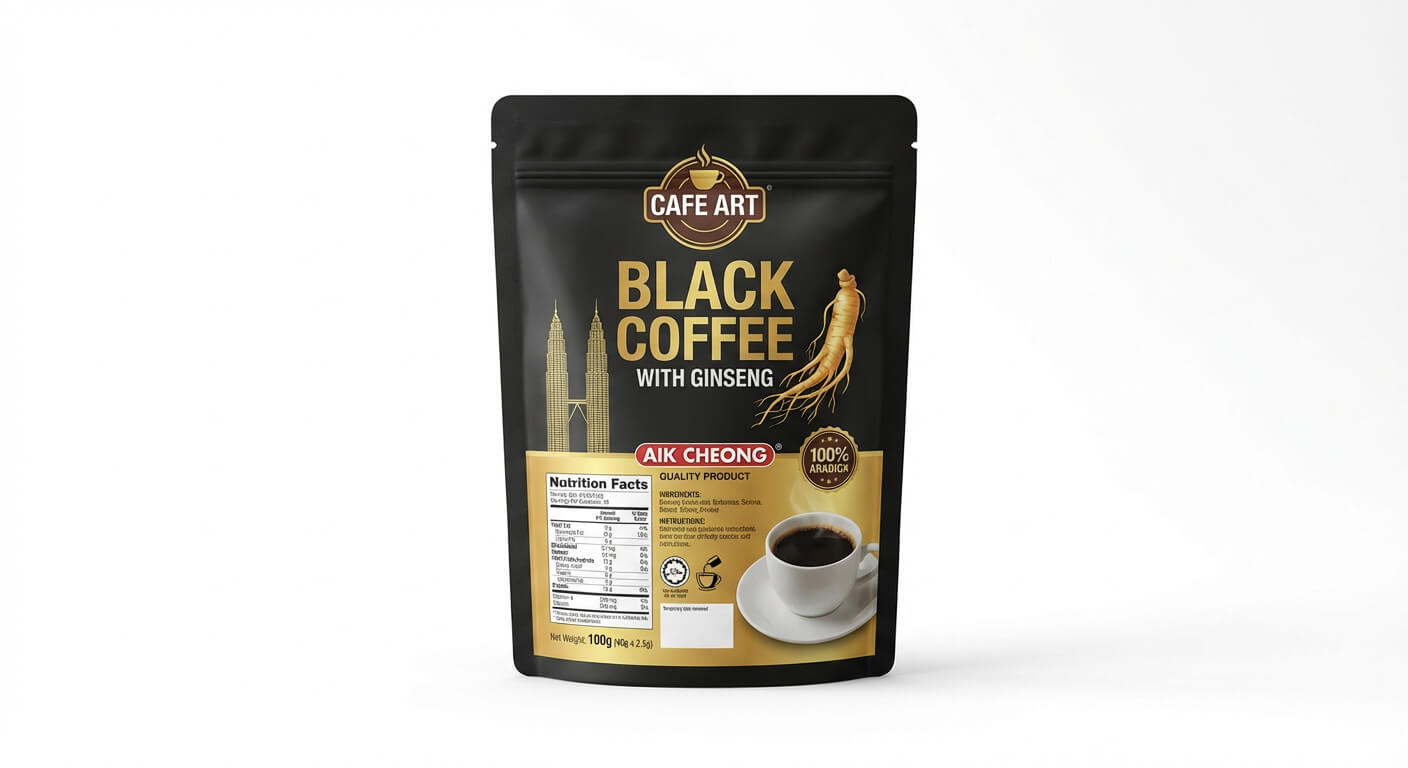 Aik Cheong Cafe Art Black Coffee with Ginseng