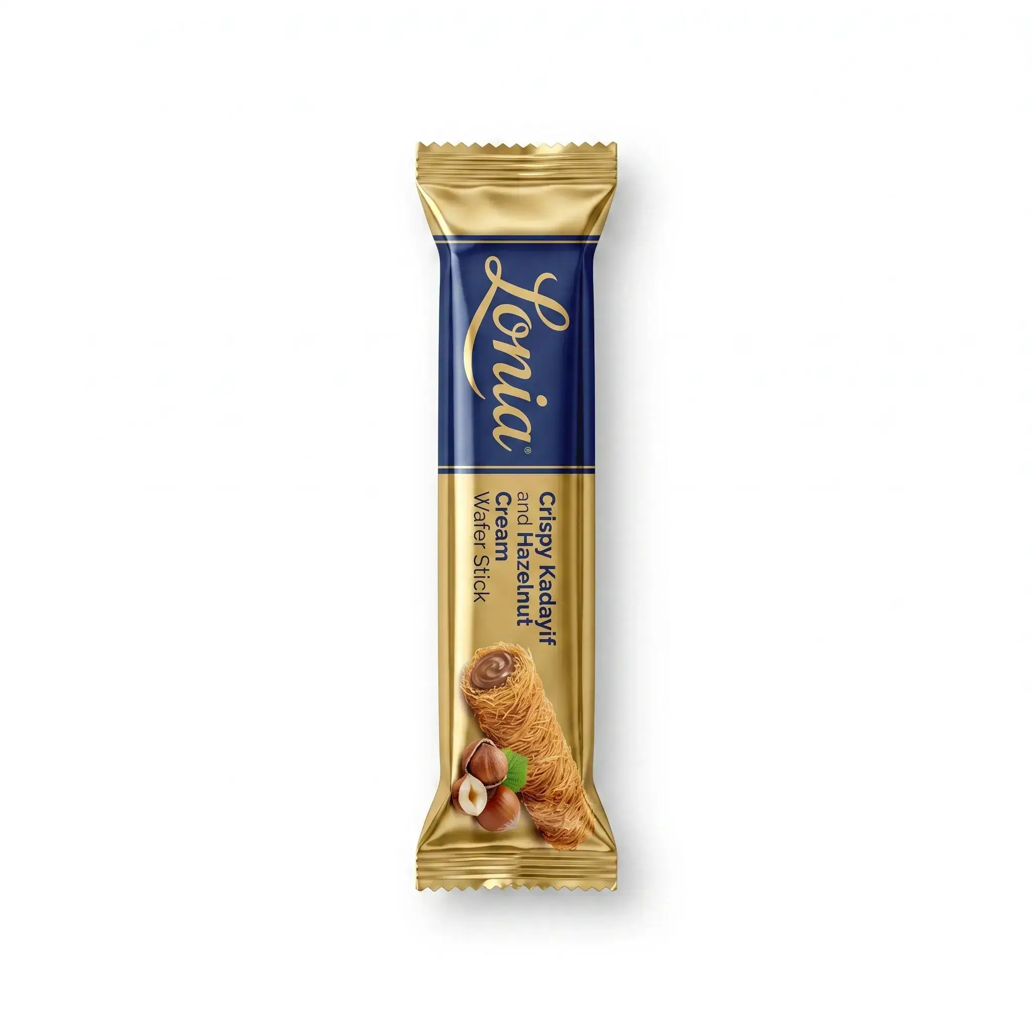 Lonia Crispy Kadayif and Hazelnut Cream Wafer Stick