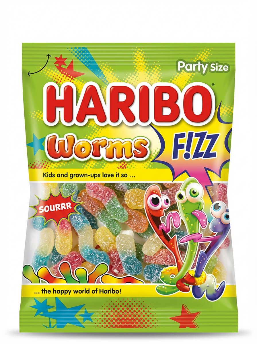Haribo Worms Fizz Party Size