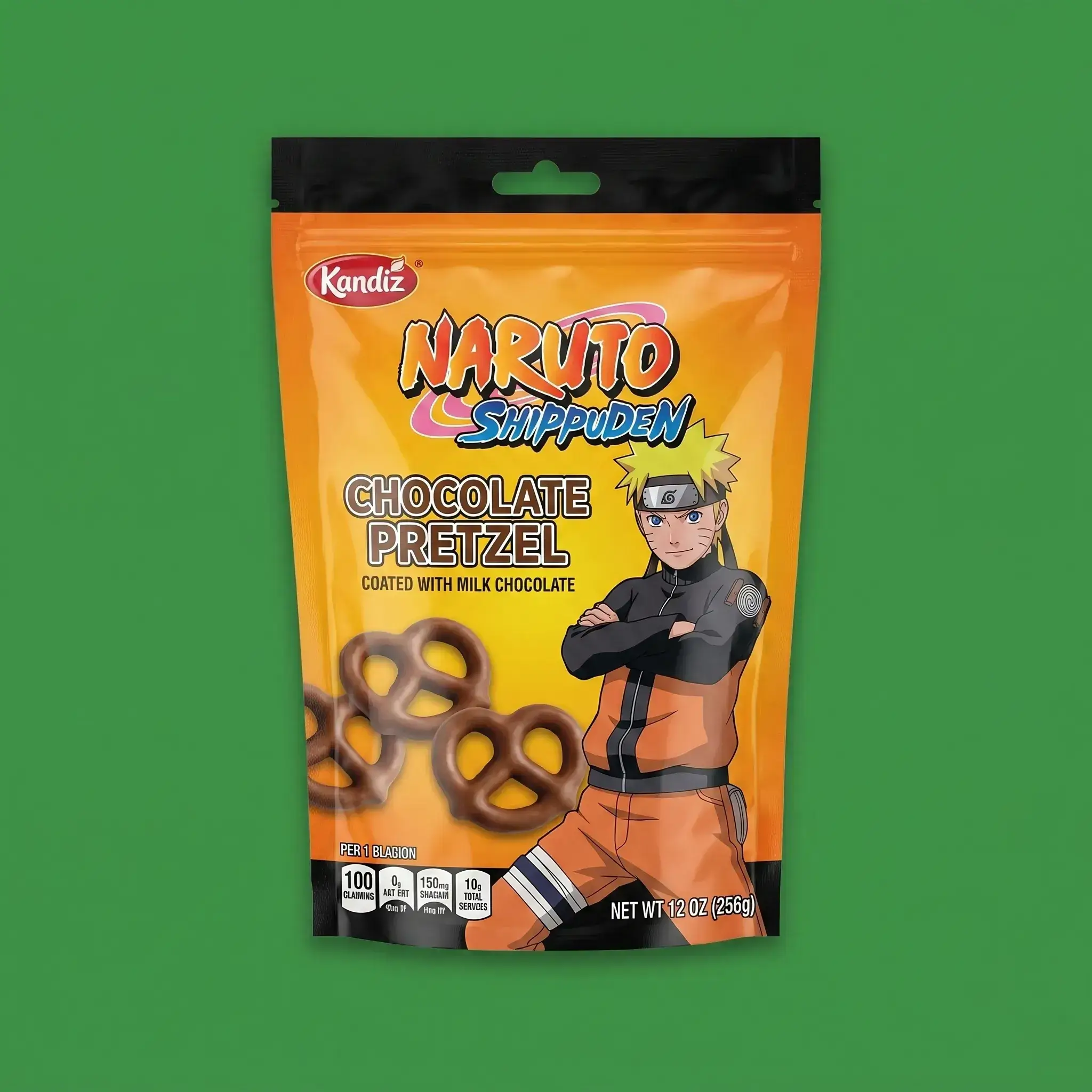 Kandiz Naruto Shippuden Chocolate Pretzel Coated with Milk Chocolate