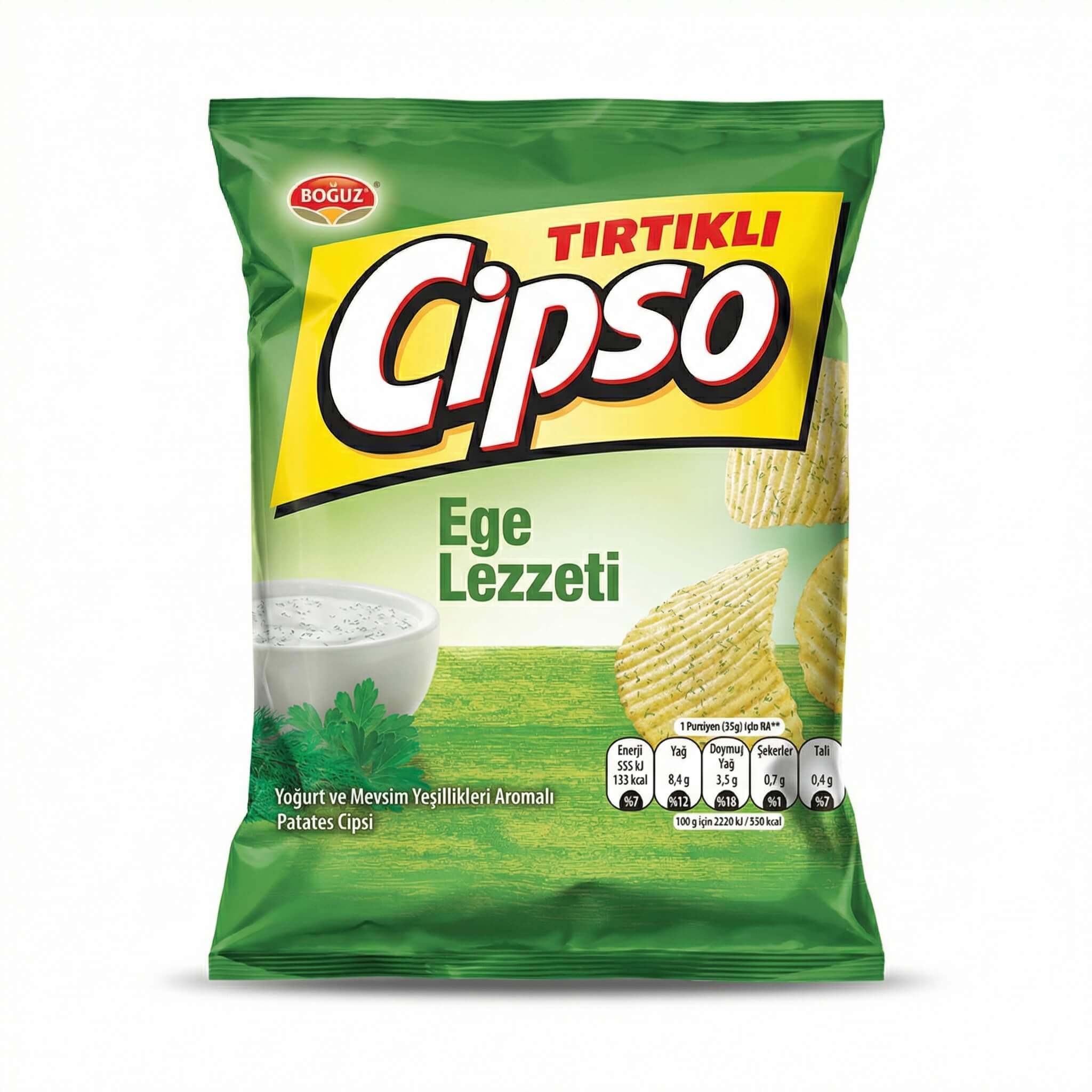 Cipso Ridged Aegean Flavor Yogurt and Herbs Potato Chips