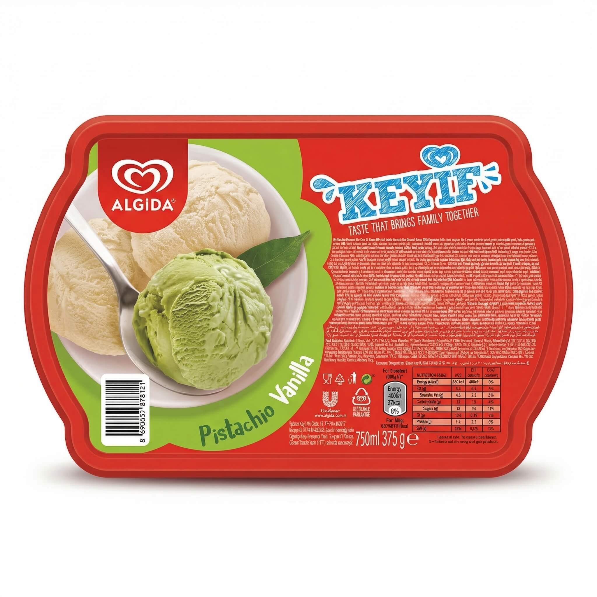 Algida Keyif Pistachio & Vanilla Ice Cream