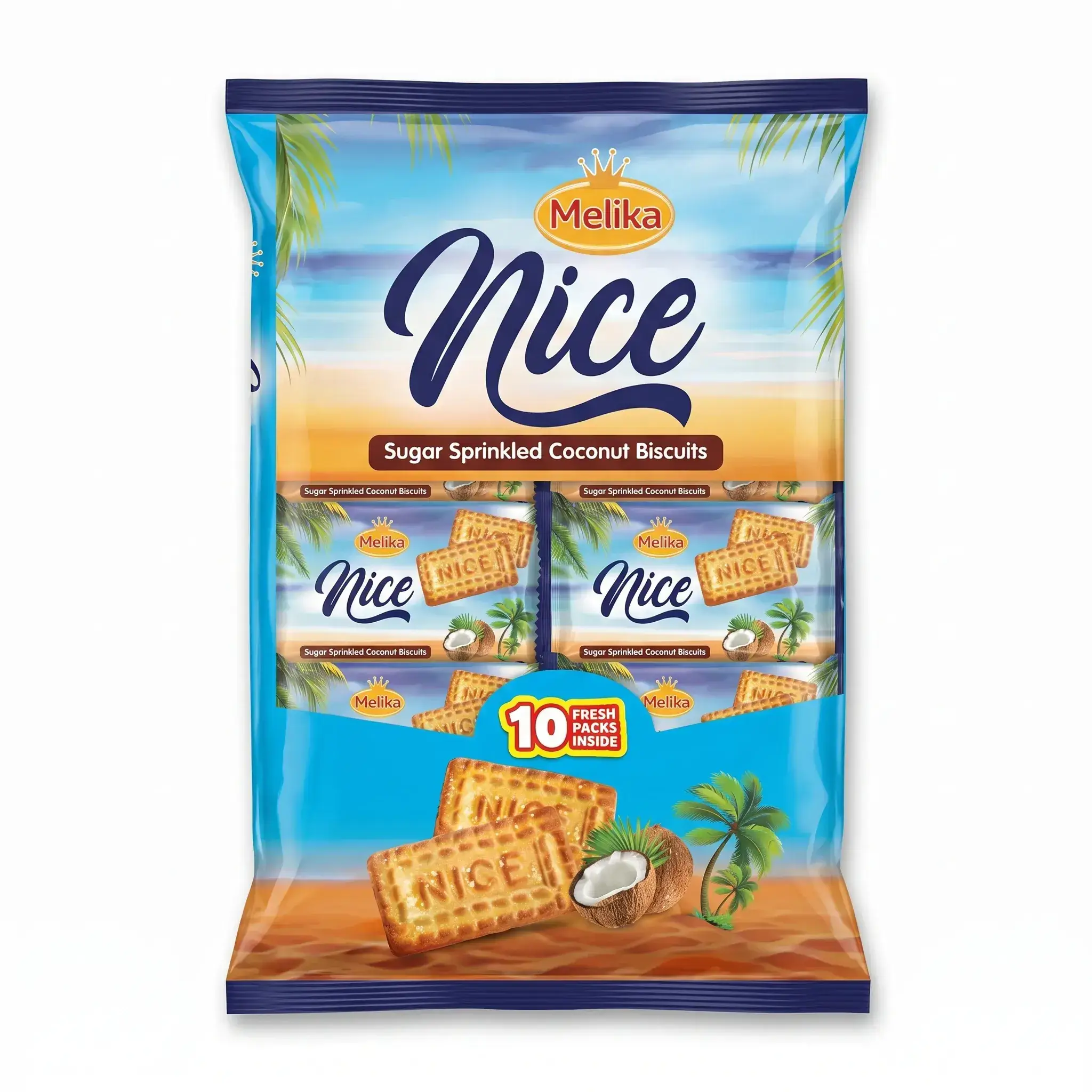 Melika Nice Sugar Sprinkled Coconut Biscuits
