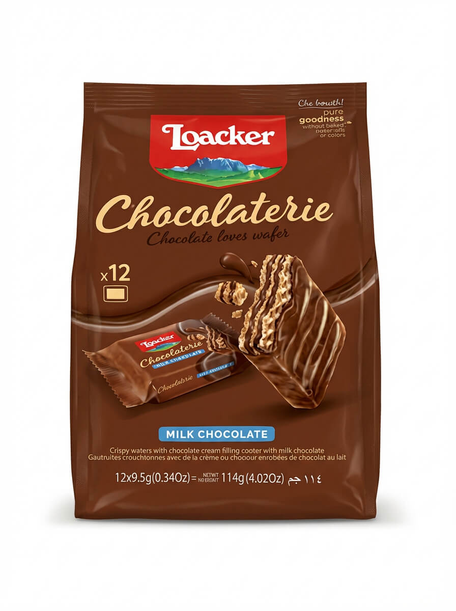 Loacker Chocolaterie Milk Chocolate Wafers