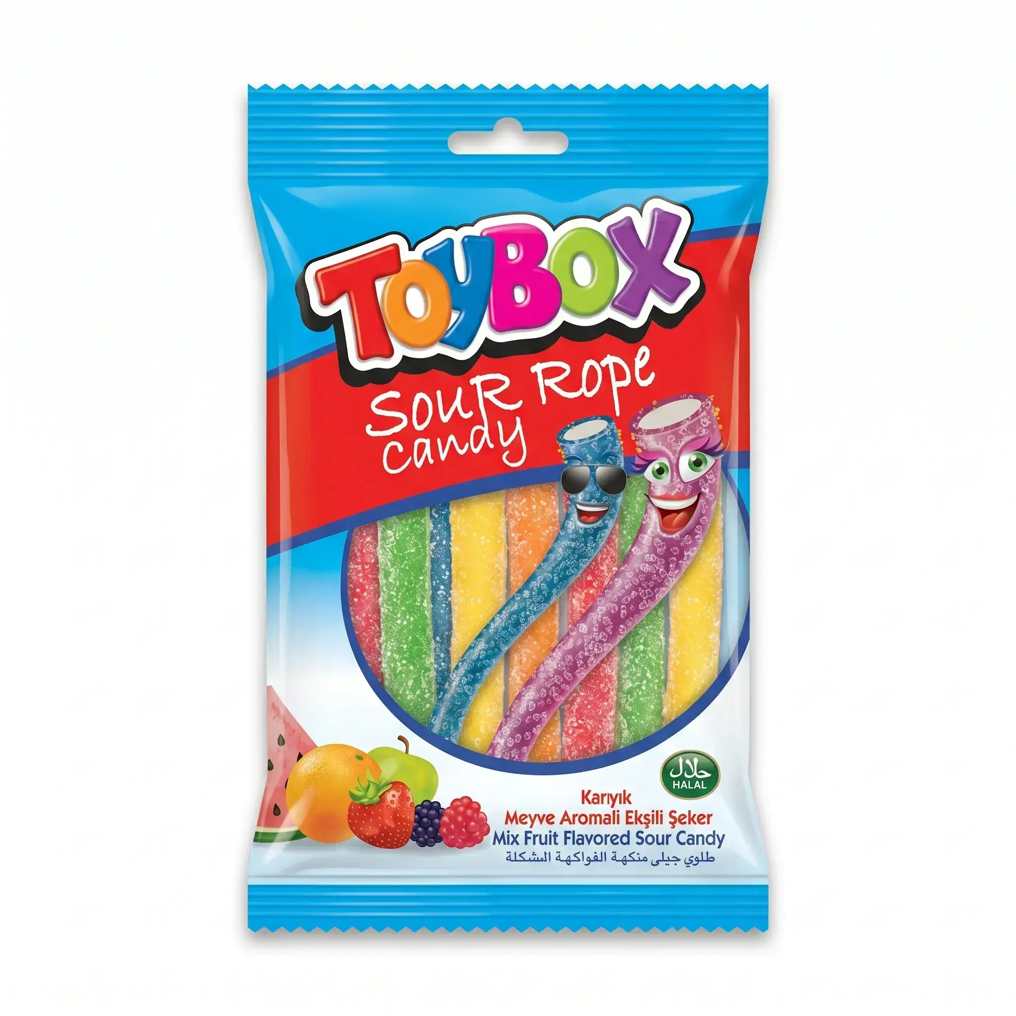 Toybox Mix Fruit Flavored Sour Rope Candy