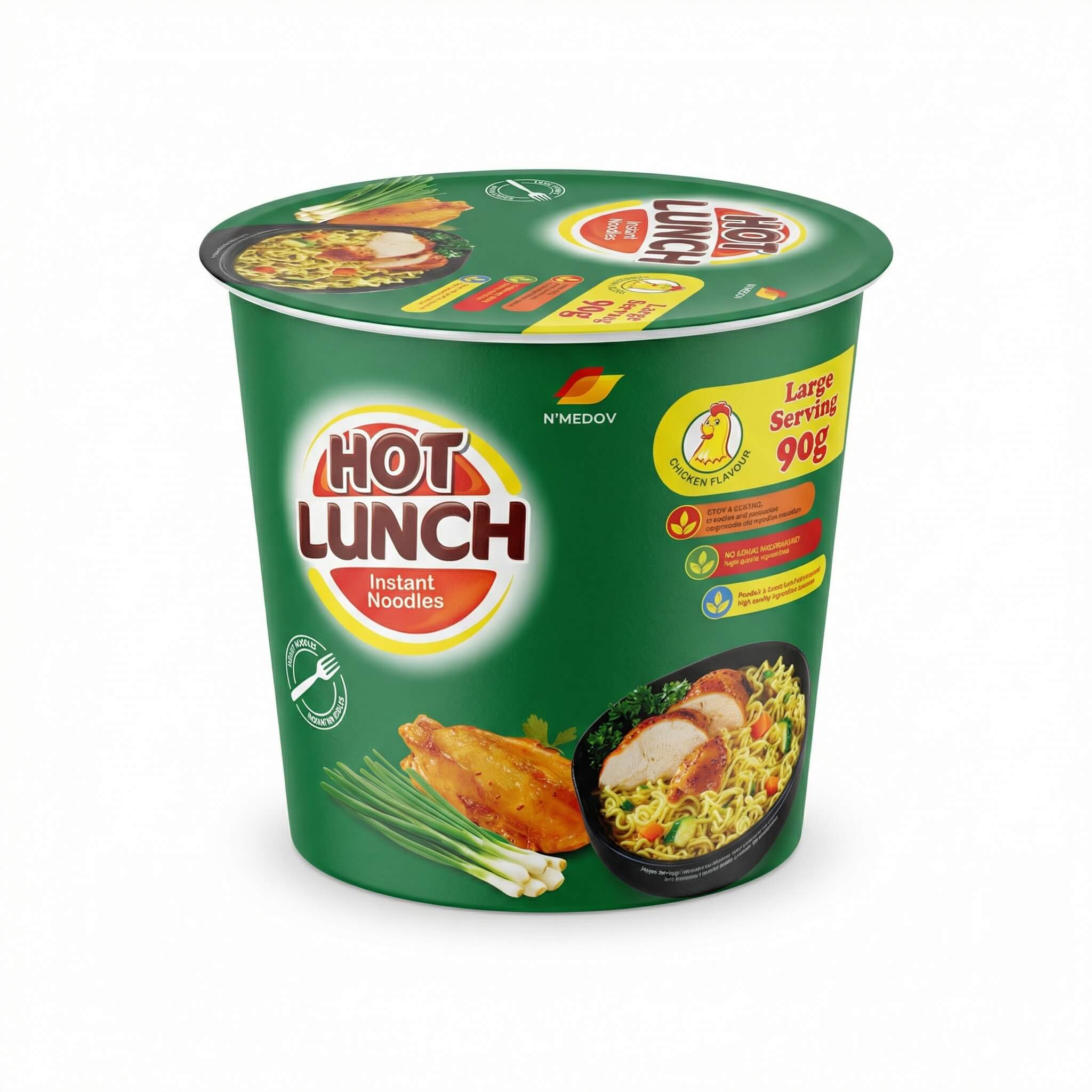 Hot Lunch Chicken Flavor Instant Noodles Cup