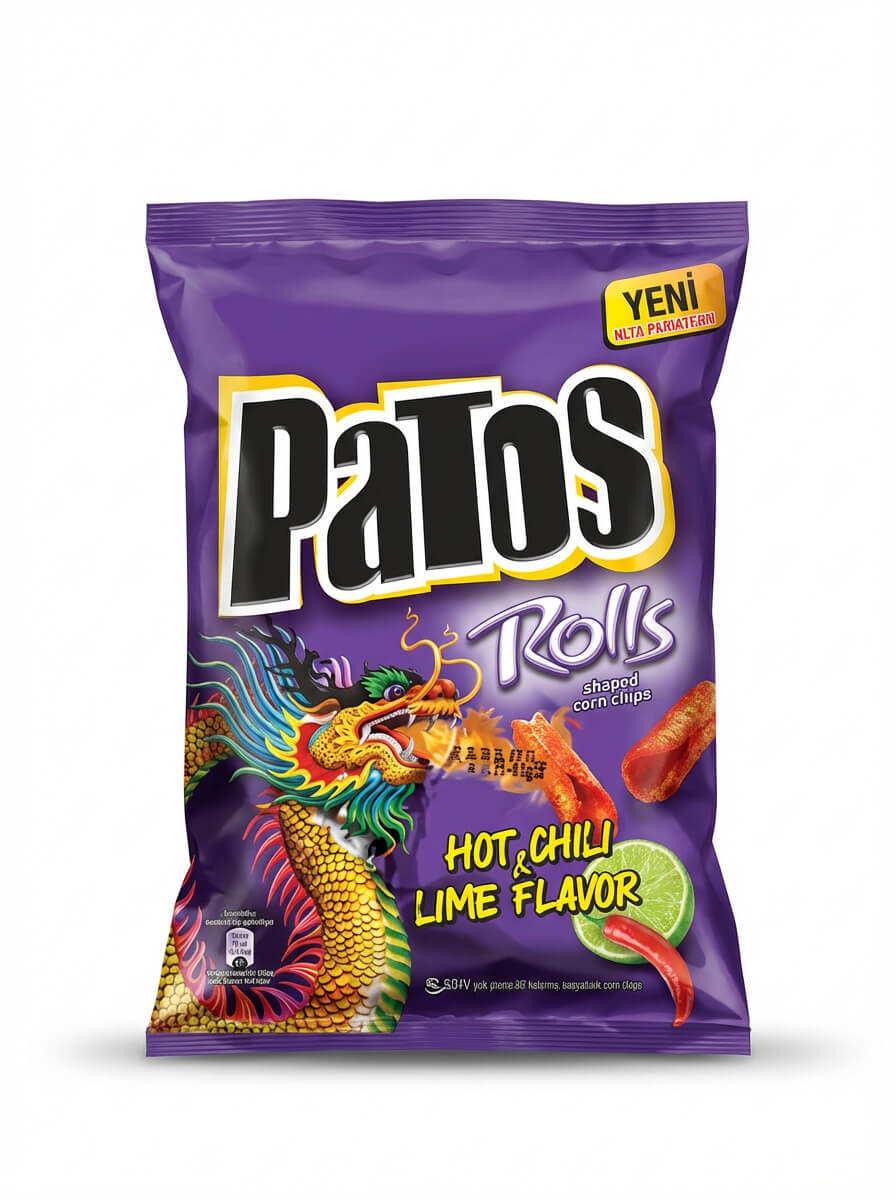 Patos Rolls Hot Chili & Lime Flavor Corn Chips